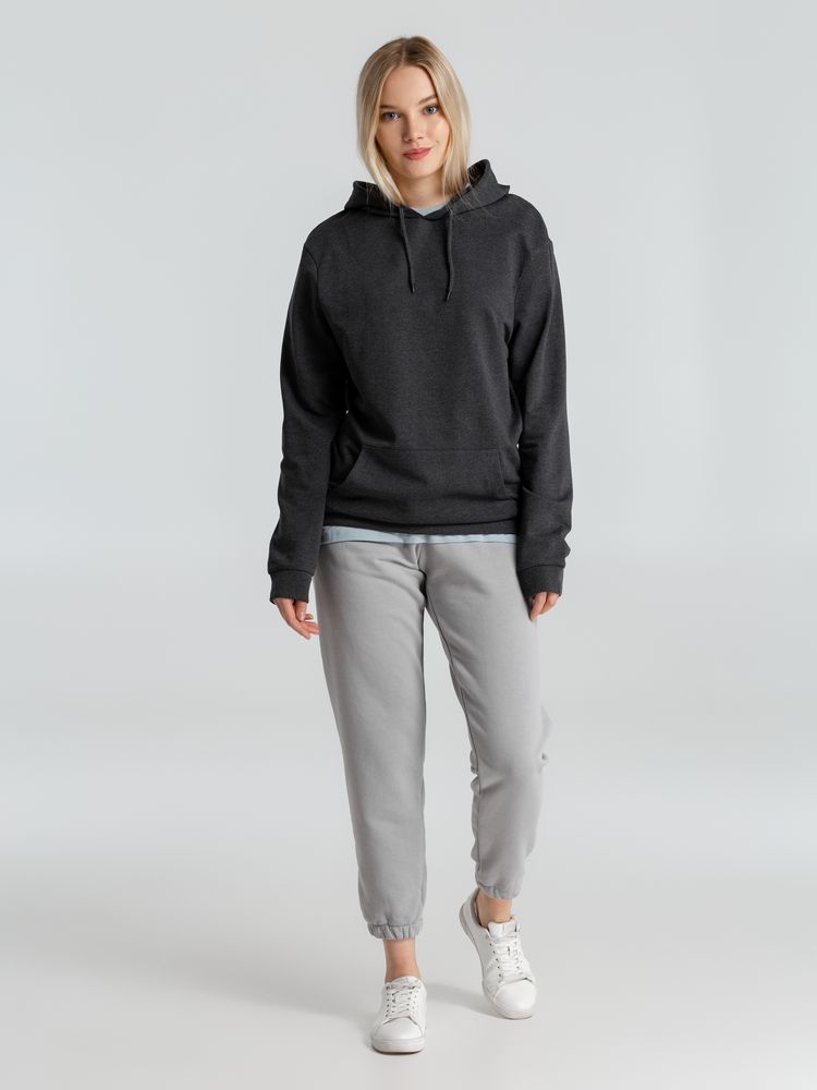 Толстовка с капюшоном унисекс Hoodie, серый меланж (антрацит) — фото 2