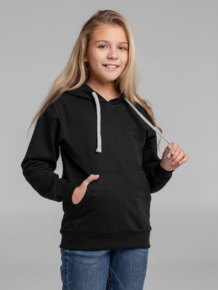 Толстовка с капюшоном детская Kirenga Kids, черная — фото 5