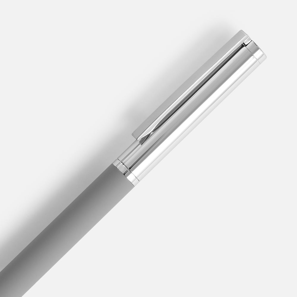 Ручка шариковая Eyeshot Soft Touch, серая — фото 2