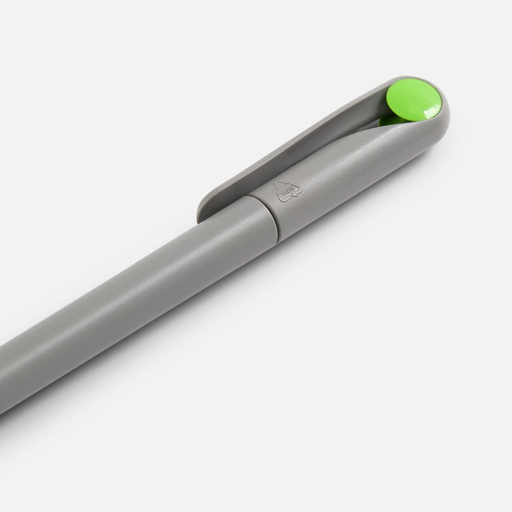 Ручка шариковая Prodir DS1 TMM Dot, серая с ярко-зеленым — фото 4