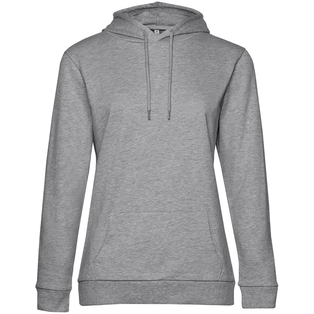 Толстовка с капюшоном женская Hoodie, серый меланж — фото 6
