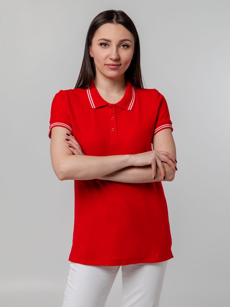 Рубашка поло женская Virma Stripes Lady, красная — фото 4