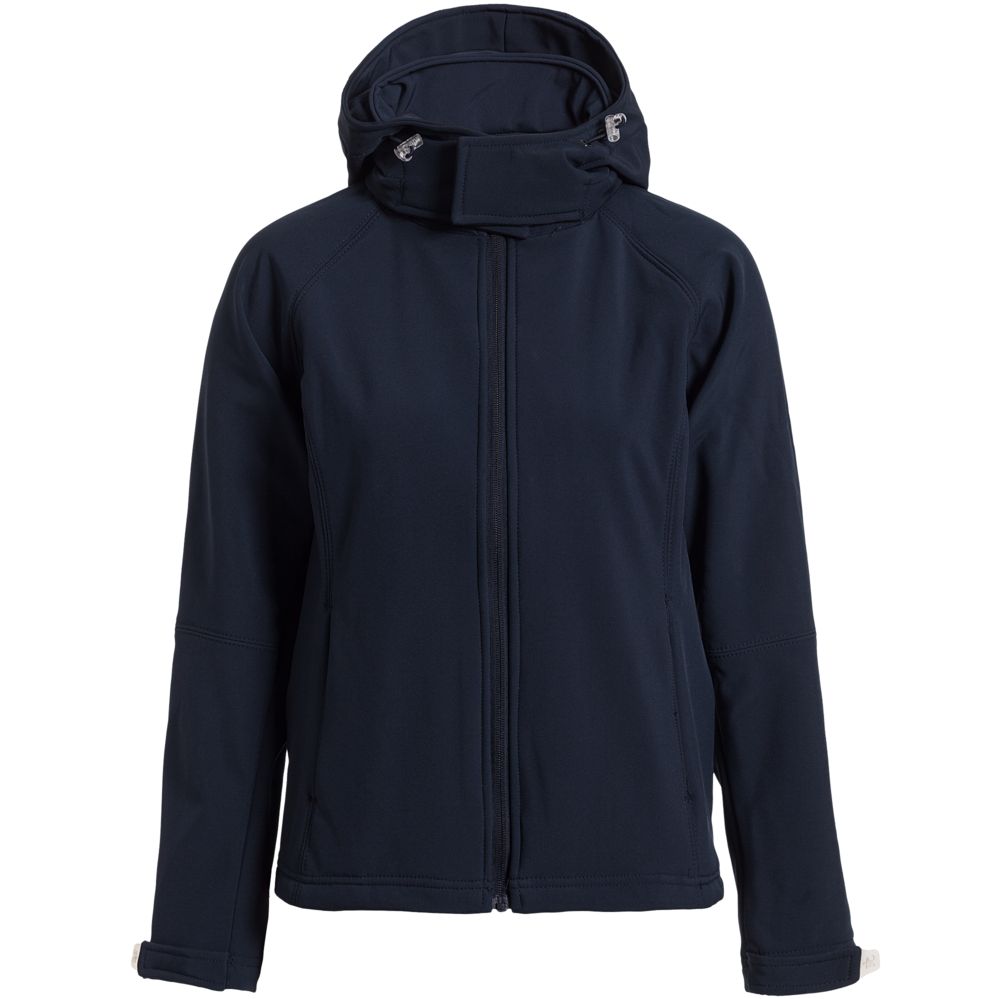 Куртка женская Hooded Softshell темно-синяя — фото 8
