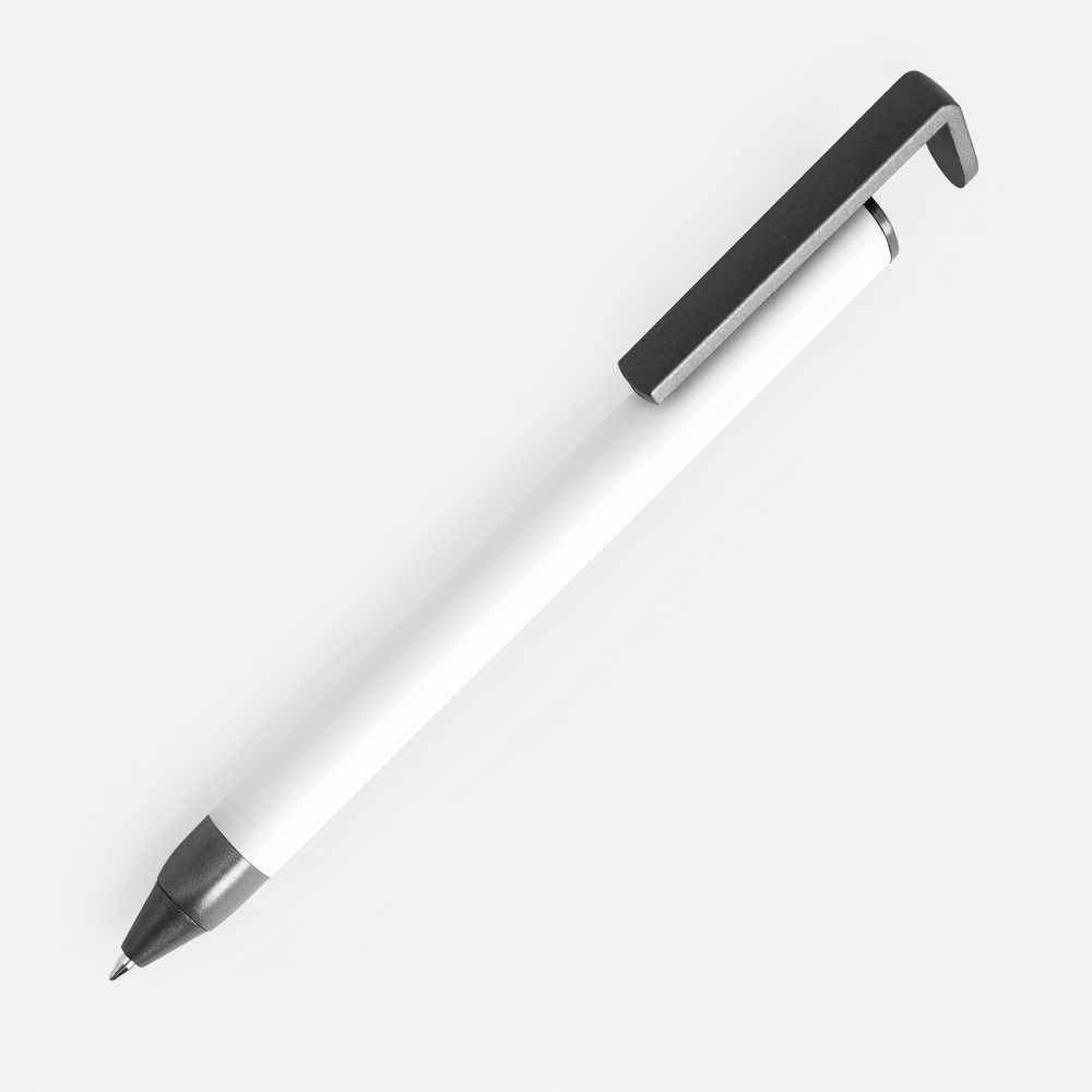 Ручка шариковая Standic с подставкой для телефона, белая — фото 6