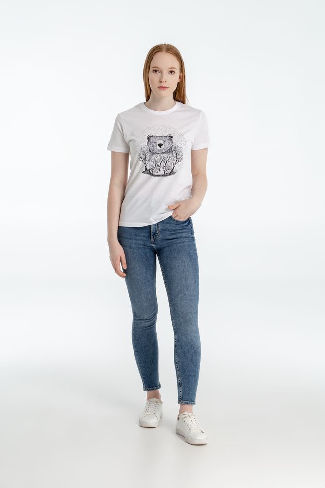Футболка женская Bear, белая — фото 3