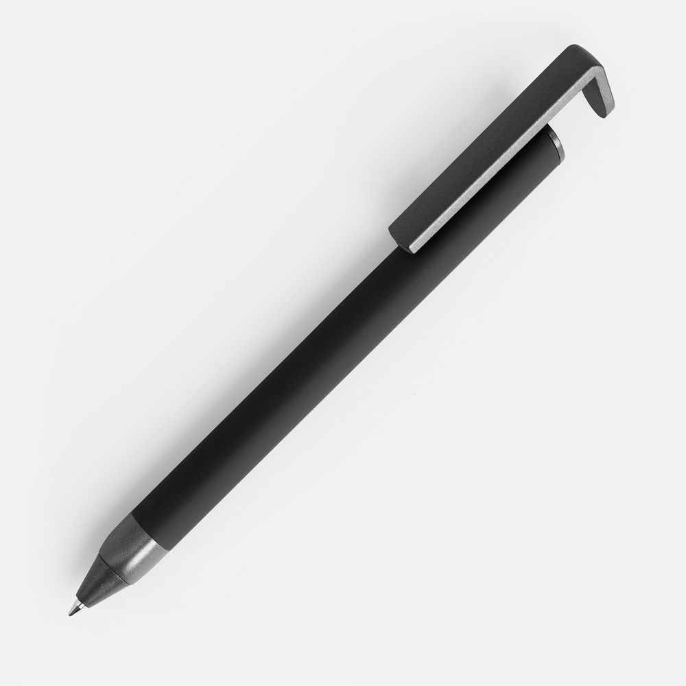 Ручка шариковая Standic с подставкой для телефона, черная — фото 6
