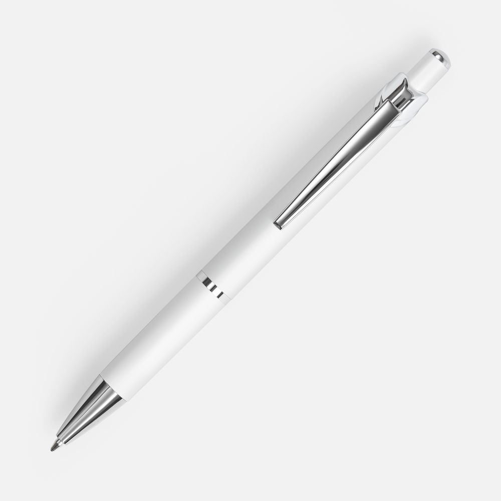 Ручка шариковая Chromos Soft Touch, белая — фото 1