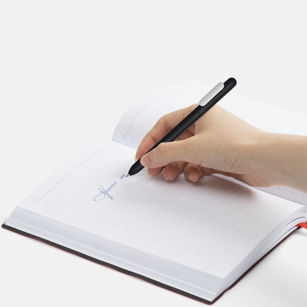 Ручка шариковая Swiper Soft Touch, черная с белым — фото 2