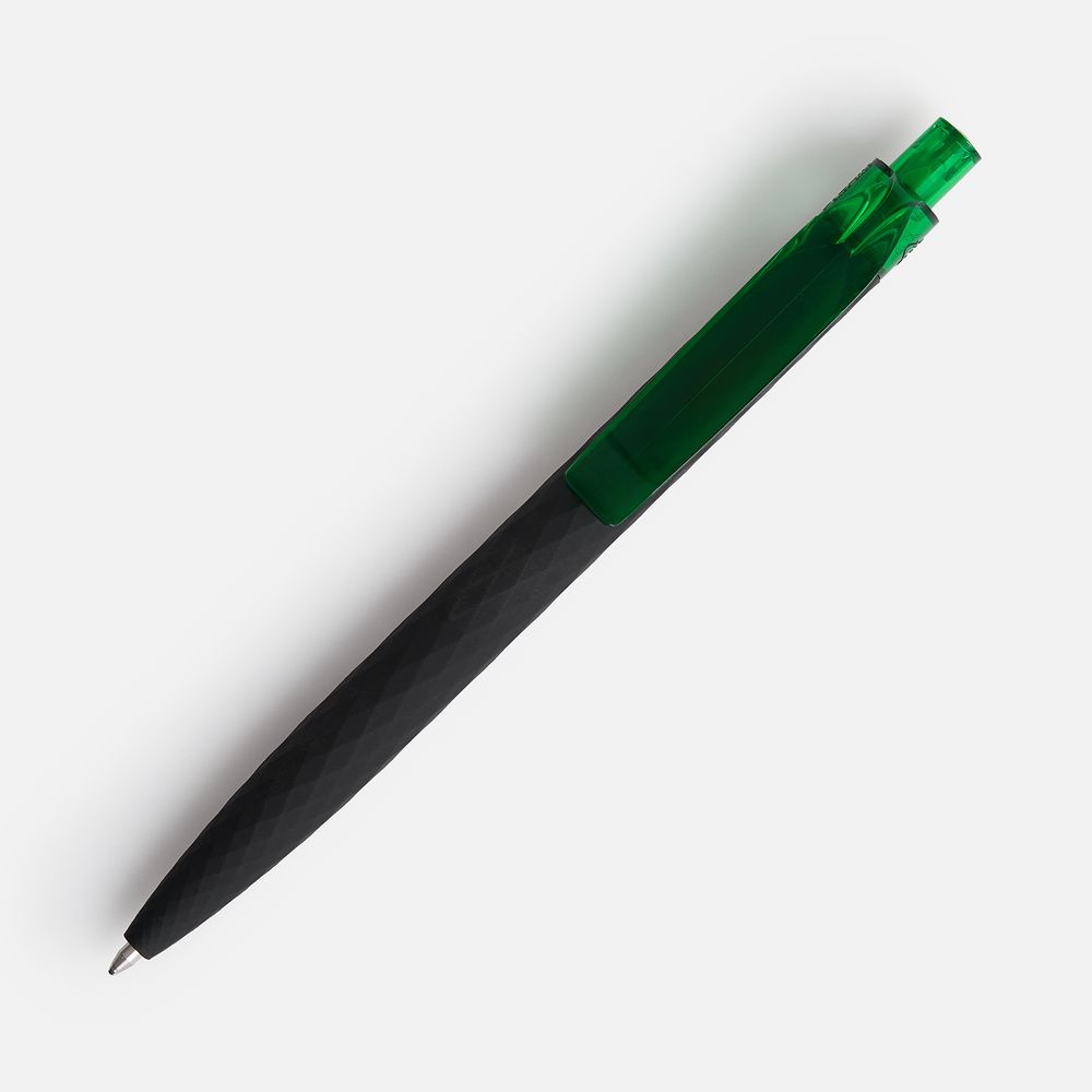 Ручка шариковая Prodir QS01 PRT-T Soft Touch, черная с зеленым — фото 2