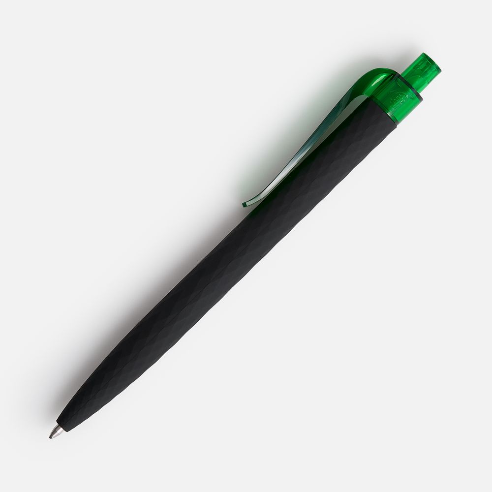Ручка шариковая Prodir QS01 PRT-T Soft Touch, черная с зеленым — фото 7