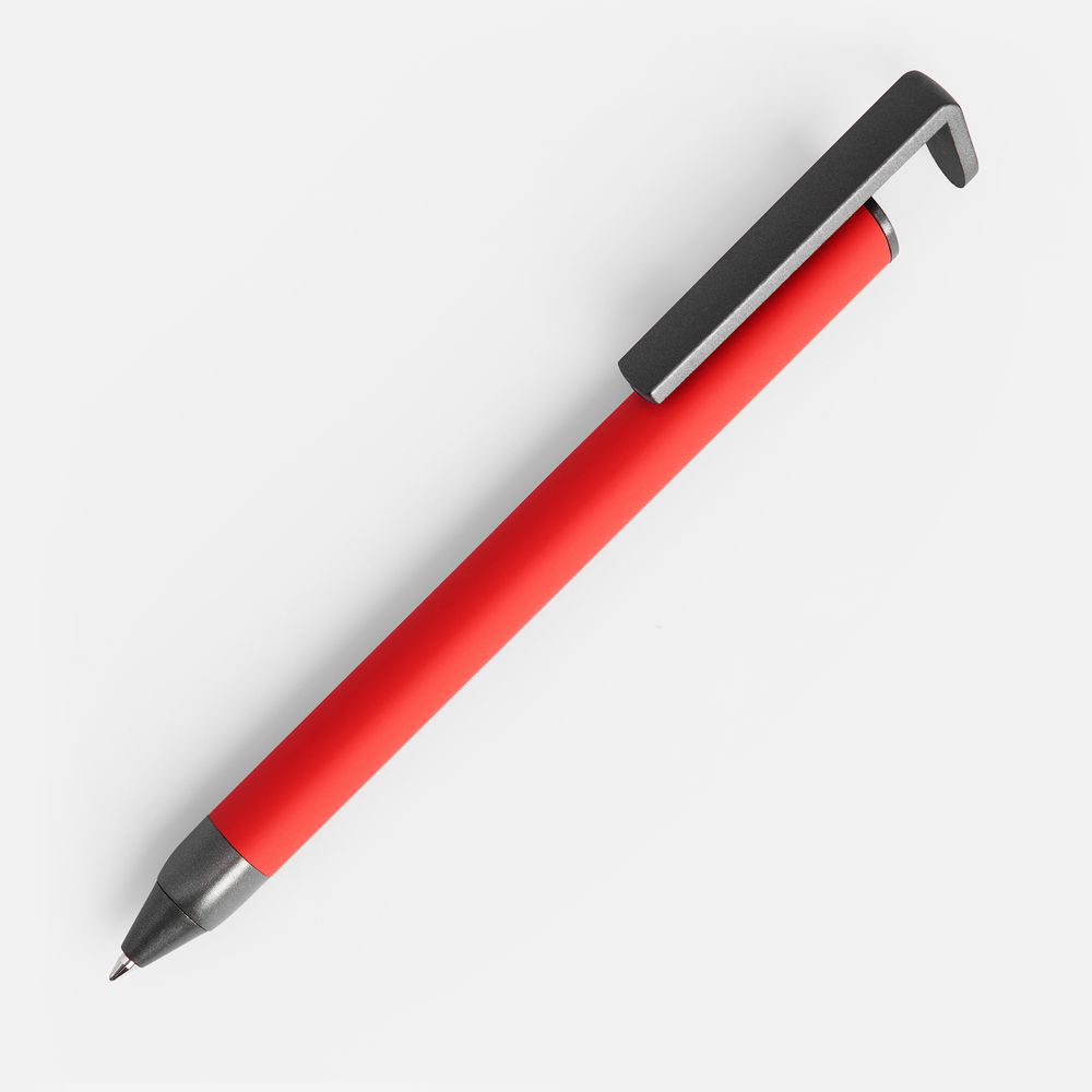Ручка шариковая Standic с подставкой для телефона, красная — фото 6