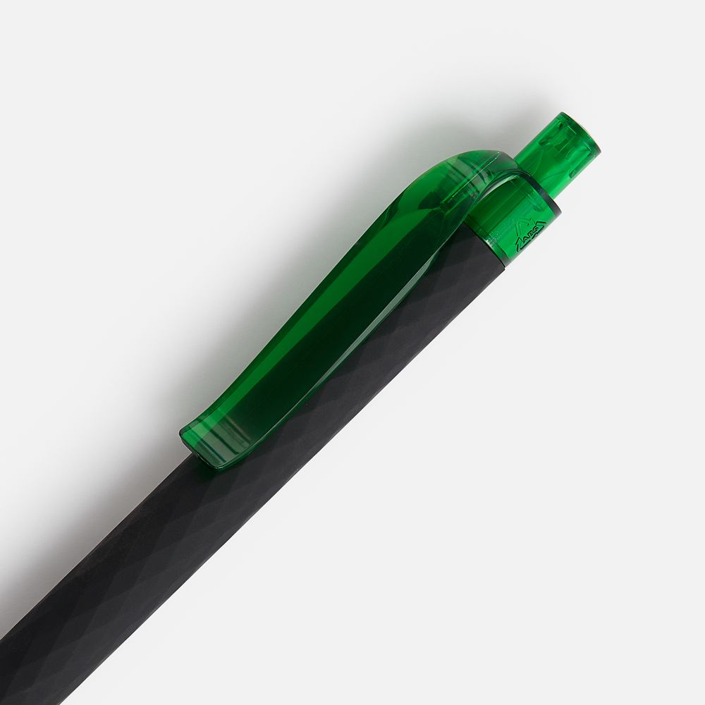 Ручка шариковая Prodir QS01 PRT-T Soft Touch, черная с зеленым — фото 3