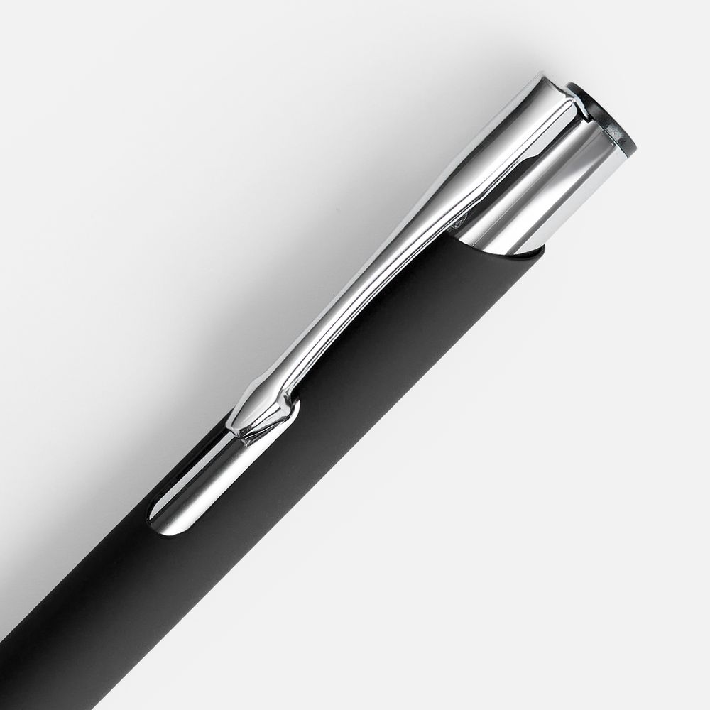 Ручка шариковая Keskus Soft Touch, черная — фото 4