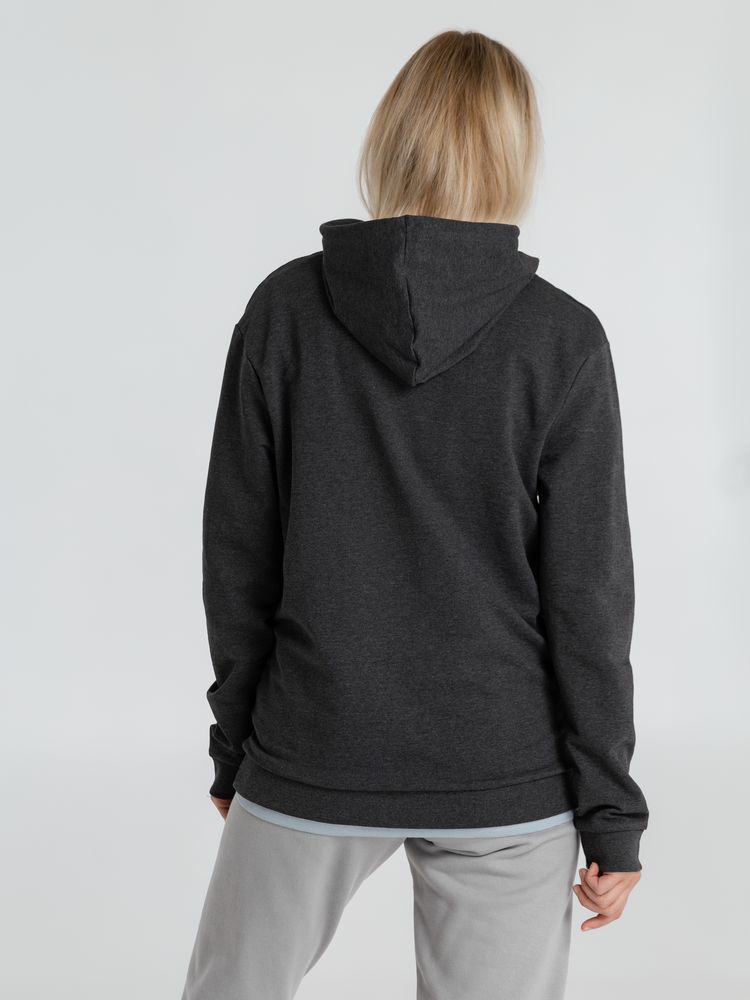 Толстовка с капюшоном унисекс Hoodie, серый меланж (антрацит) — фото 6
