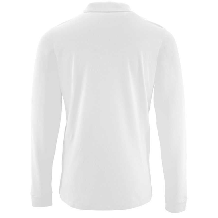 Рубашка поло мужская с длинным рукавом Perfect LSL Men, белая — фото 1