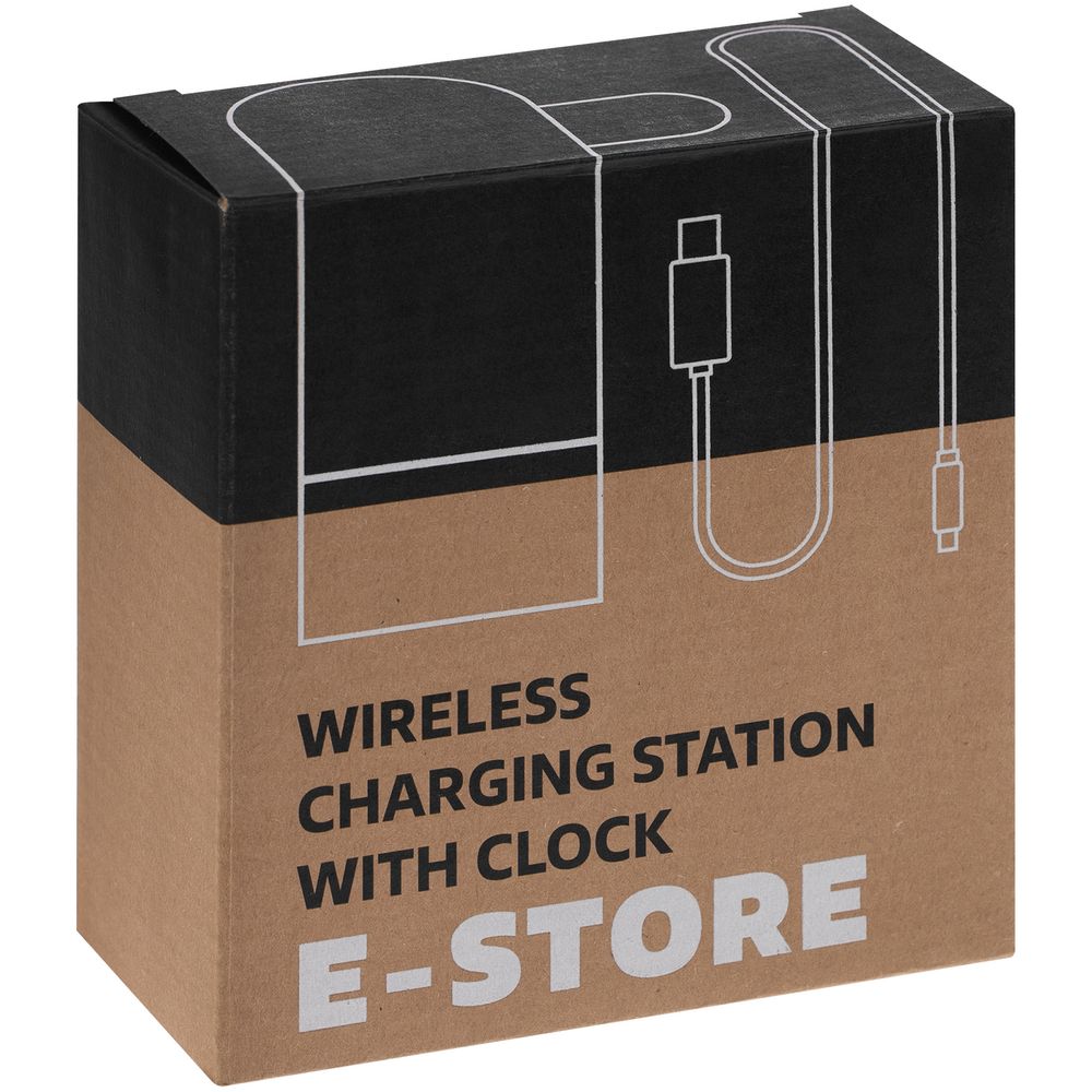 Зарядная станция с часами E-Store для смартфона, часов и наушников, черная — фото 8