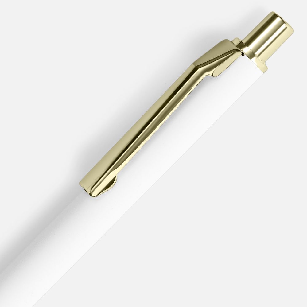 Ручка шариковая Lobby Soft Touch Gold, белая — фото 1