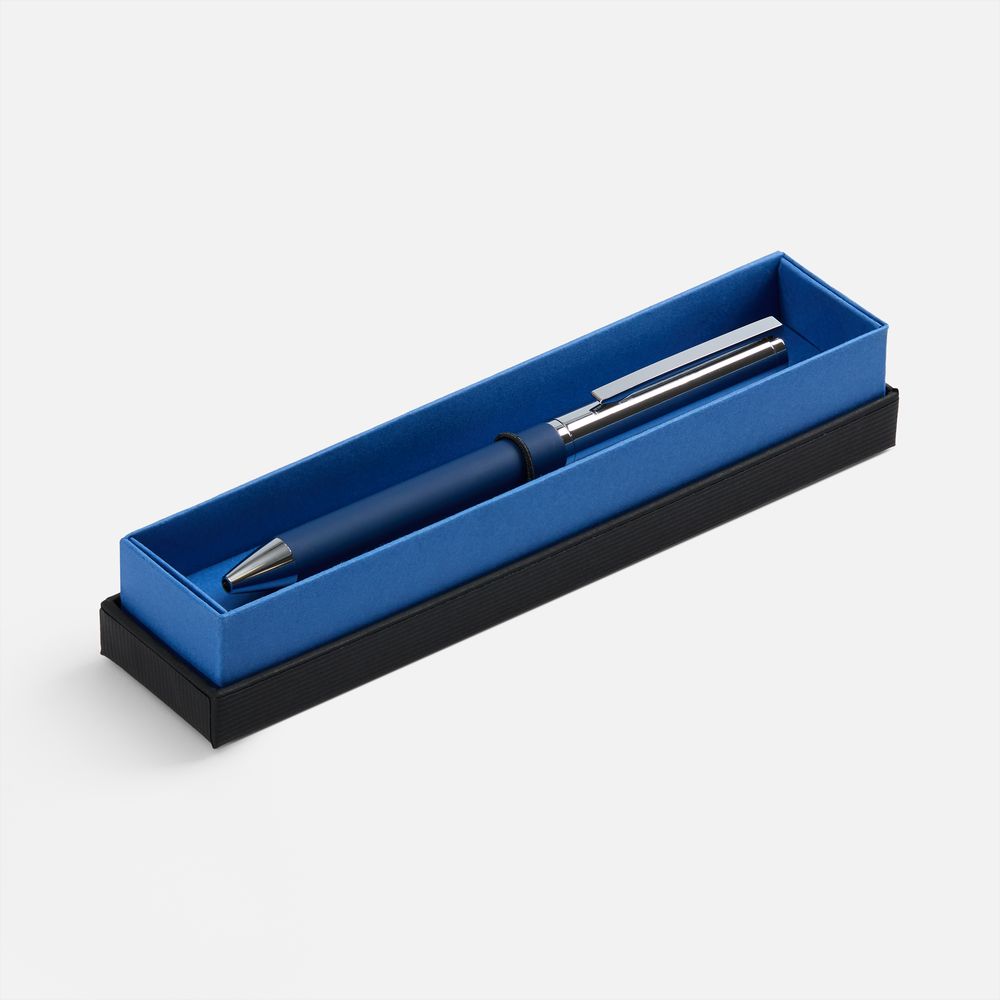 Ручка шариковая Eyeshot Soft Touch в футляре, темно-синяя — фото 3
