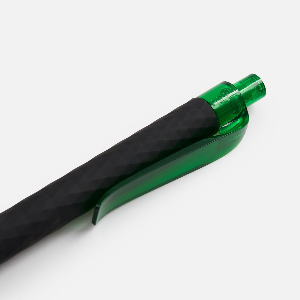 Ручка шариковая Prodir QS01 PRT-T Soft Touch, черная с зеленым — фото 4