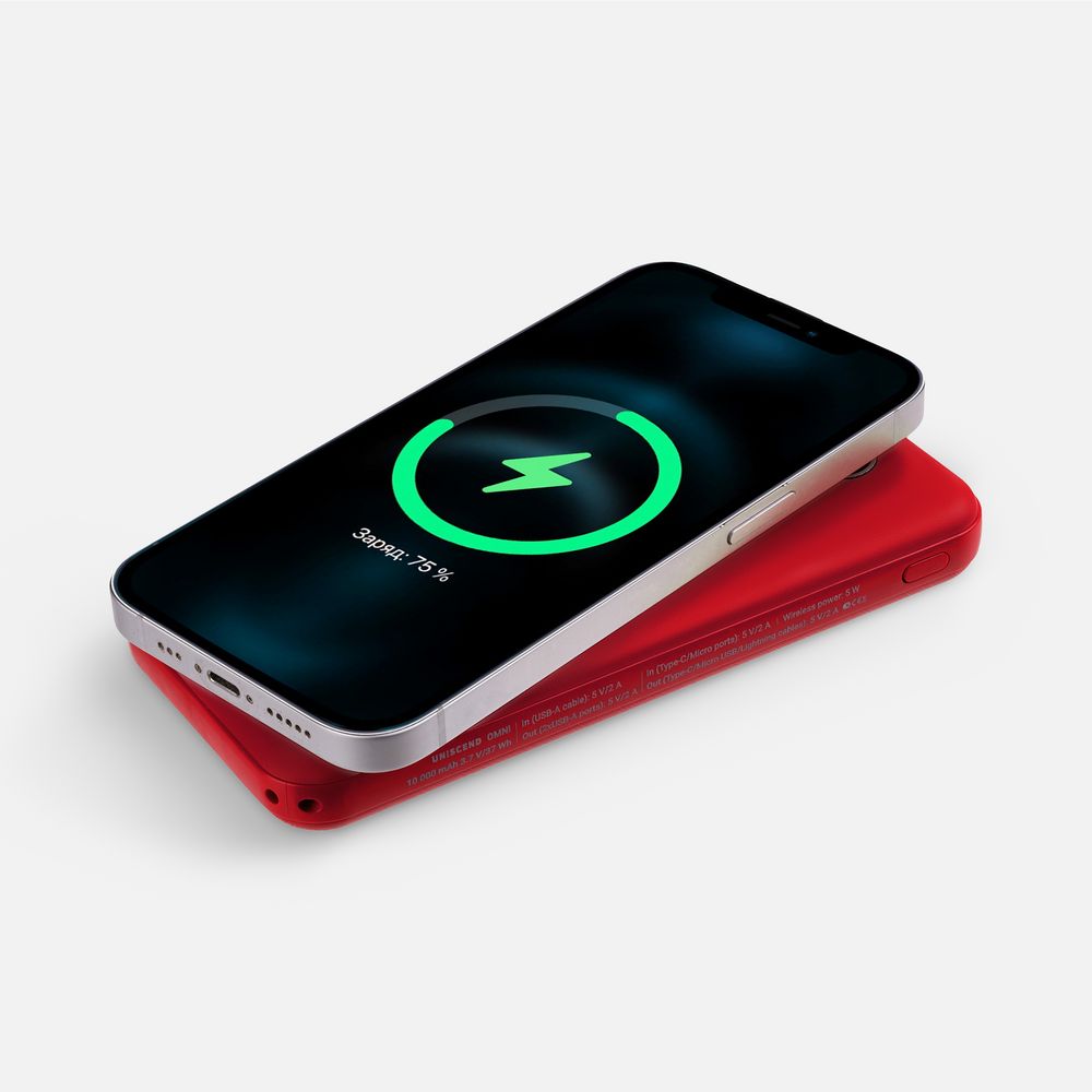 Аккумулятор Omni Qi 10000 мАч, ver.2, красный — фото 3