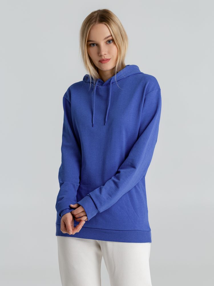 Толстовка с капюшоном унисекс Hoodie, ярко-синий меланж — фото 7
