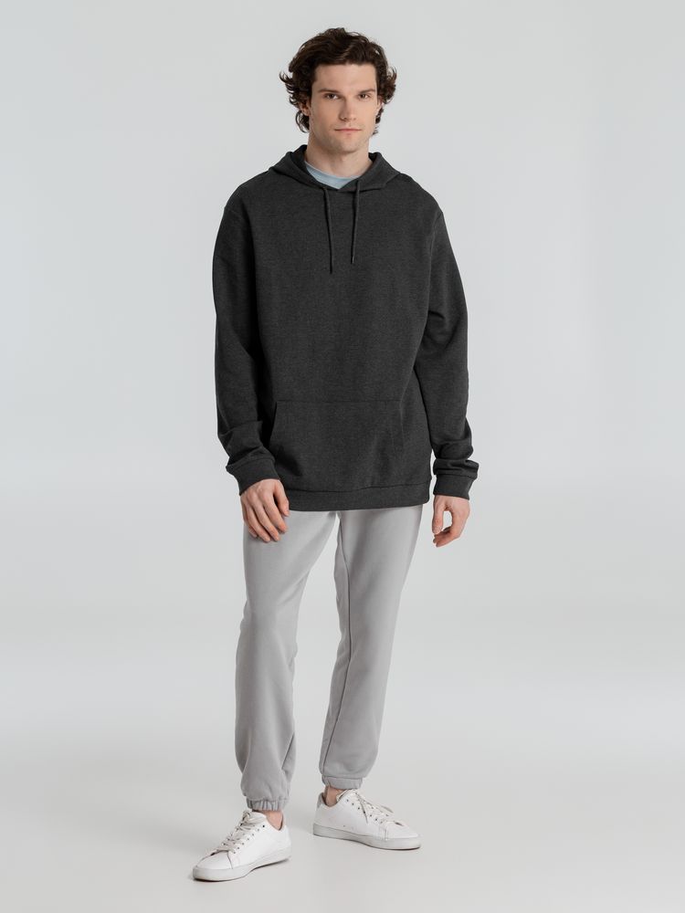 Толстовка с капюшоном унисекс Hoodie, серый меланж (антрацит) — фото 8