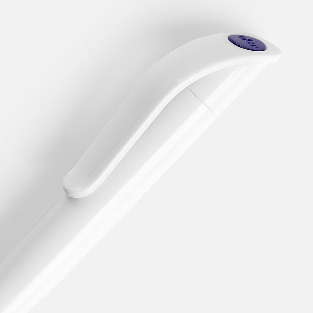 Ручка шариковая Grip, белая (молочная) с синим — фото 2