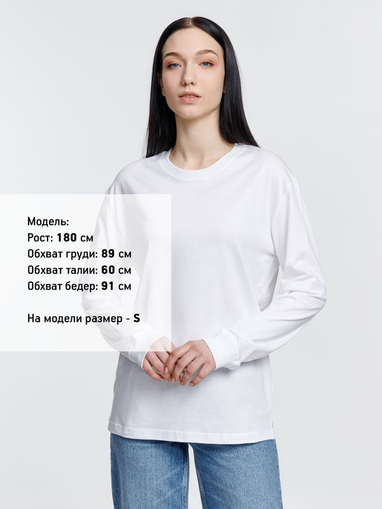 Футболка унисекс с длинным рукавом Pioneer LSL, белая — фото 3