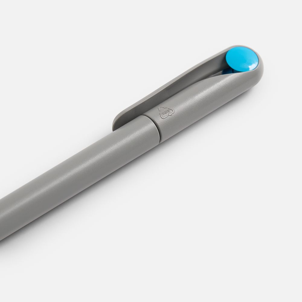 Ручка шариковая Prodir DS1 TMM Dot, серая с голубым — фото 3