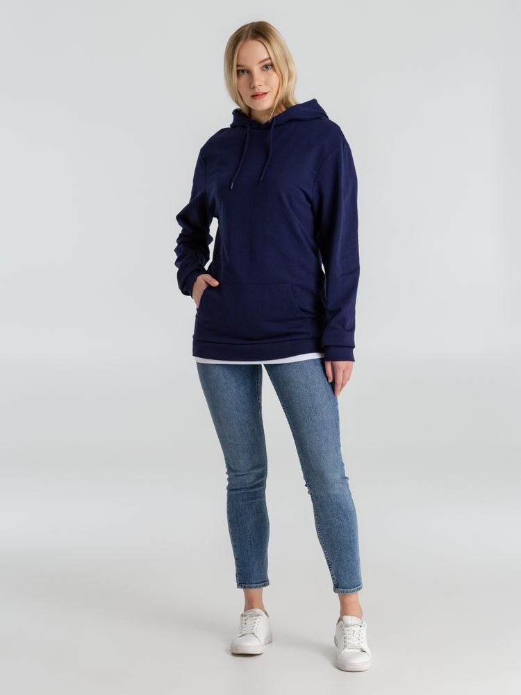 Толстовка с капюшоном унисекс Hoodie, темно-синяя — фото 5