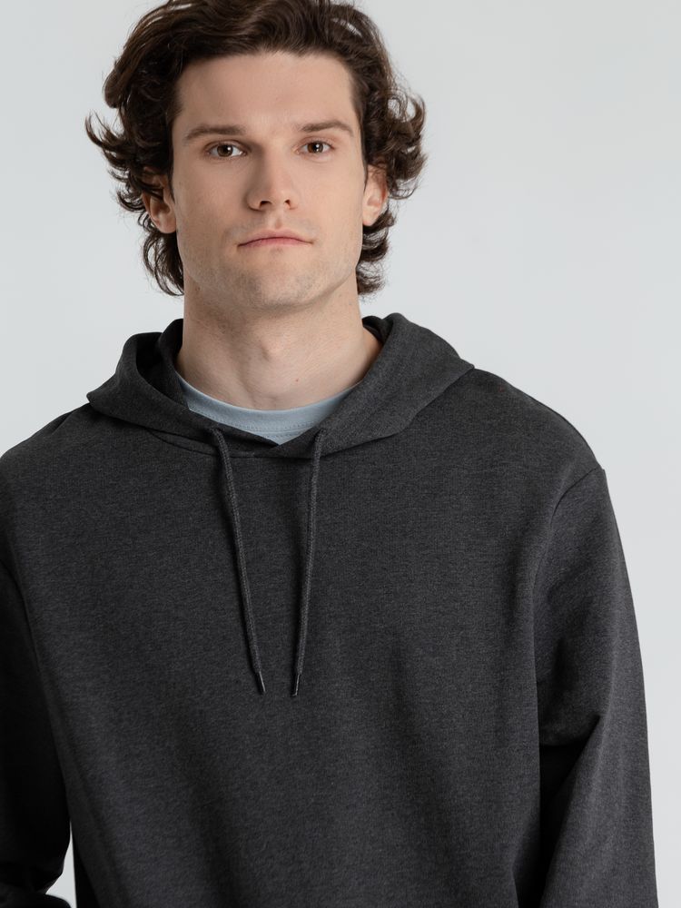 Толстовка с капюшоном унисекс Hoodie, серый меланж (антрацит) — фото 10