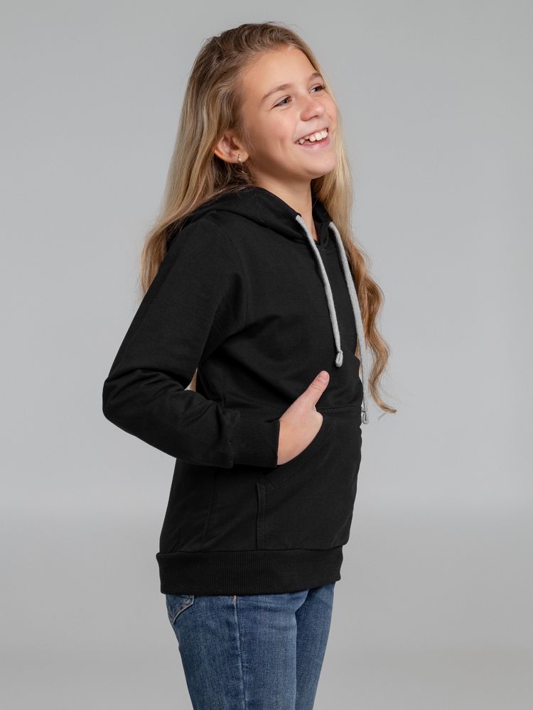 Толстовка с капюшоном детская Kirenga Kids, черная — фото 8