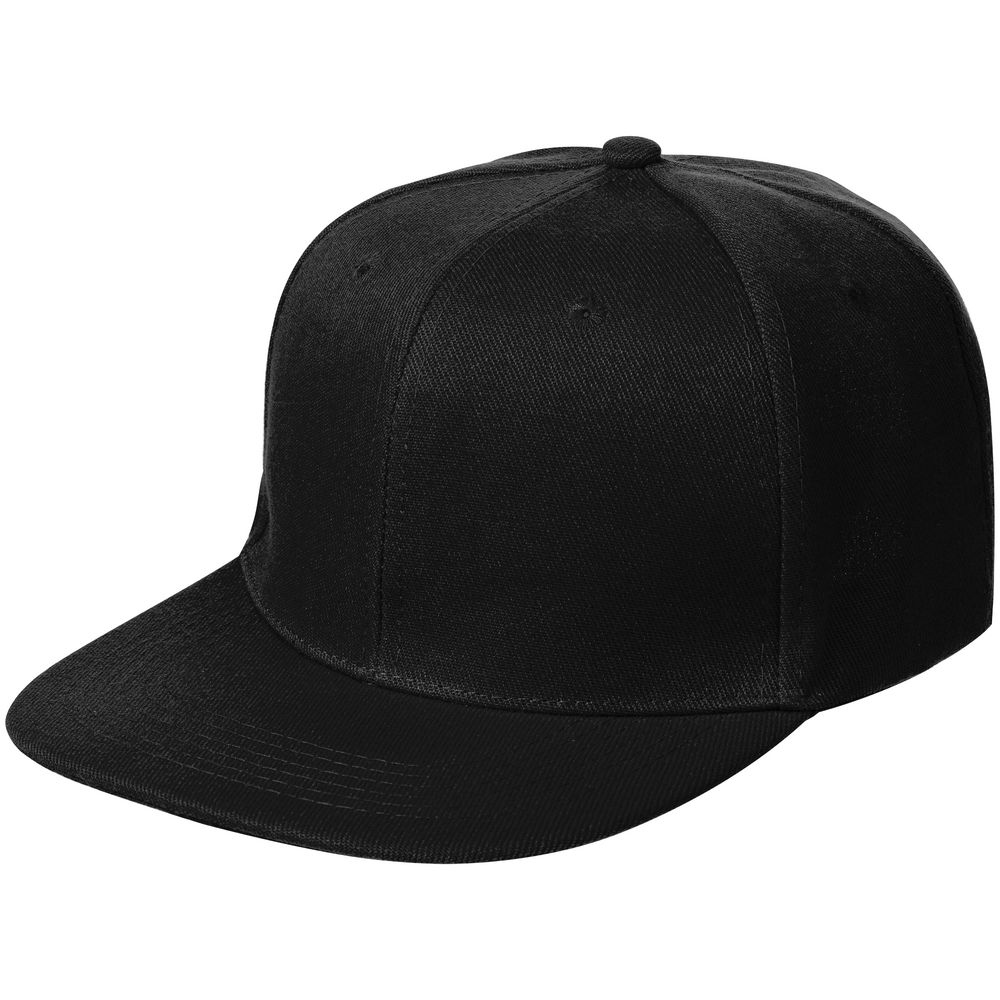 Бейсболка Snapback с прямым козырьком, черная — фото 7