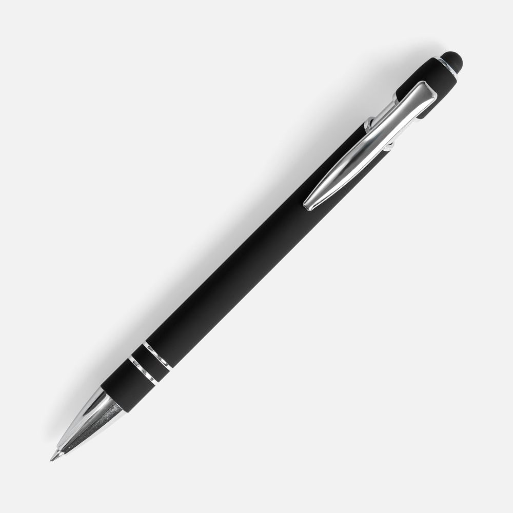 Ручка шариковая Pointer Soft Touch со стилусом, черная — фото 4