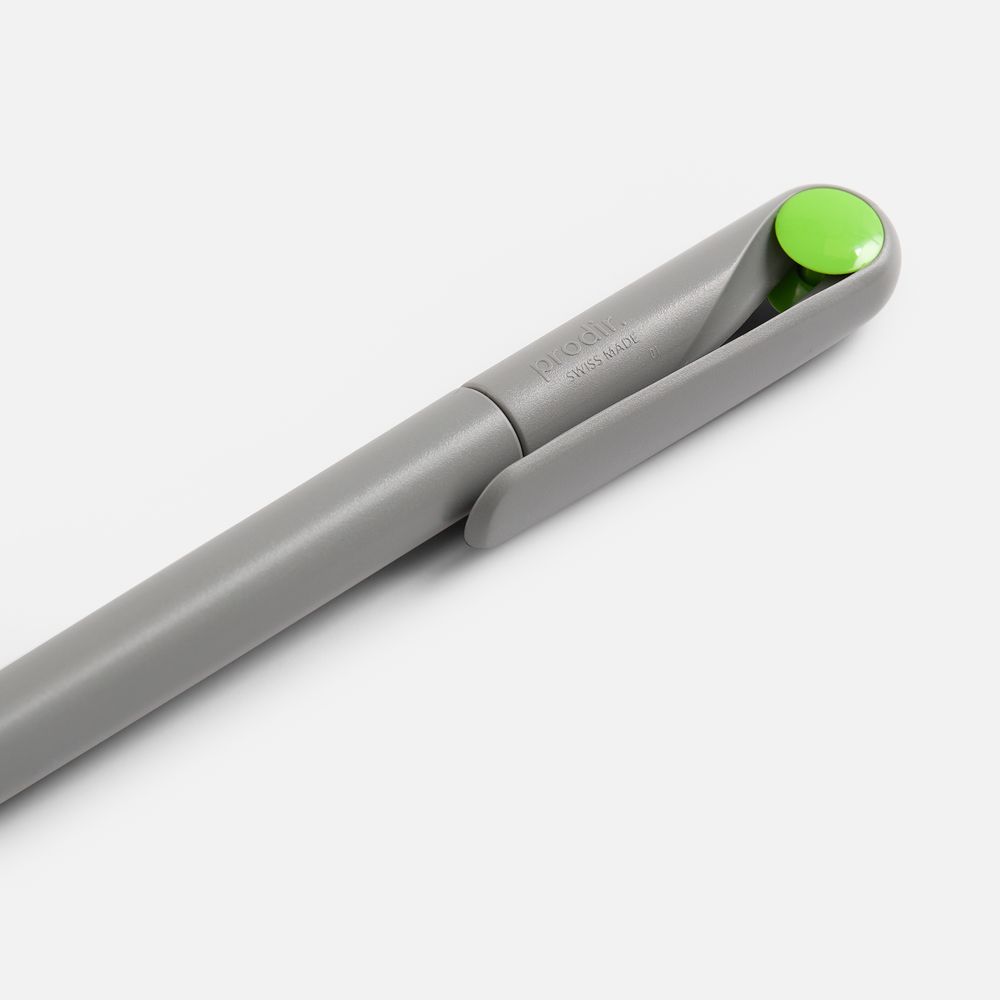 Ручка шариковая Prodir DS1 TMM Dot, серая с ярко-зеленым — фото 5
