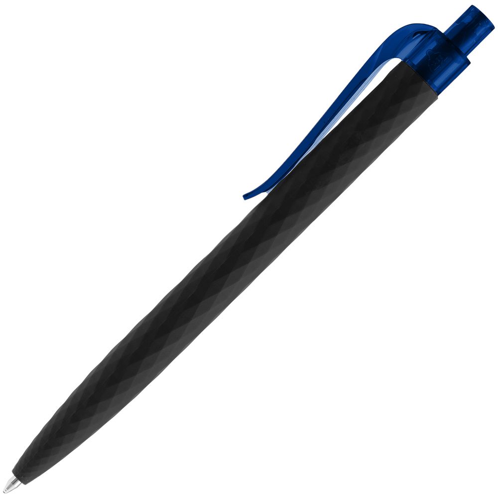 Ручка шариковая Prodir QS01 PRT-T Soft Touch, черная с синим — фото 4