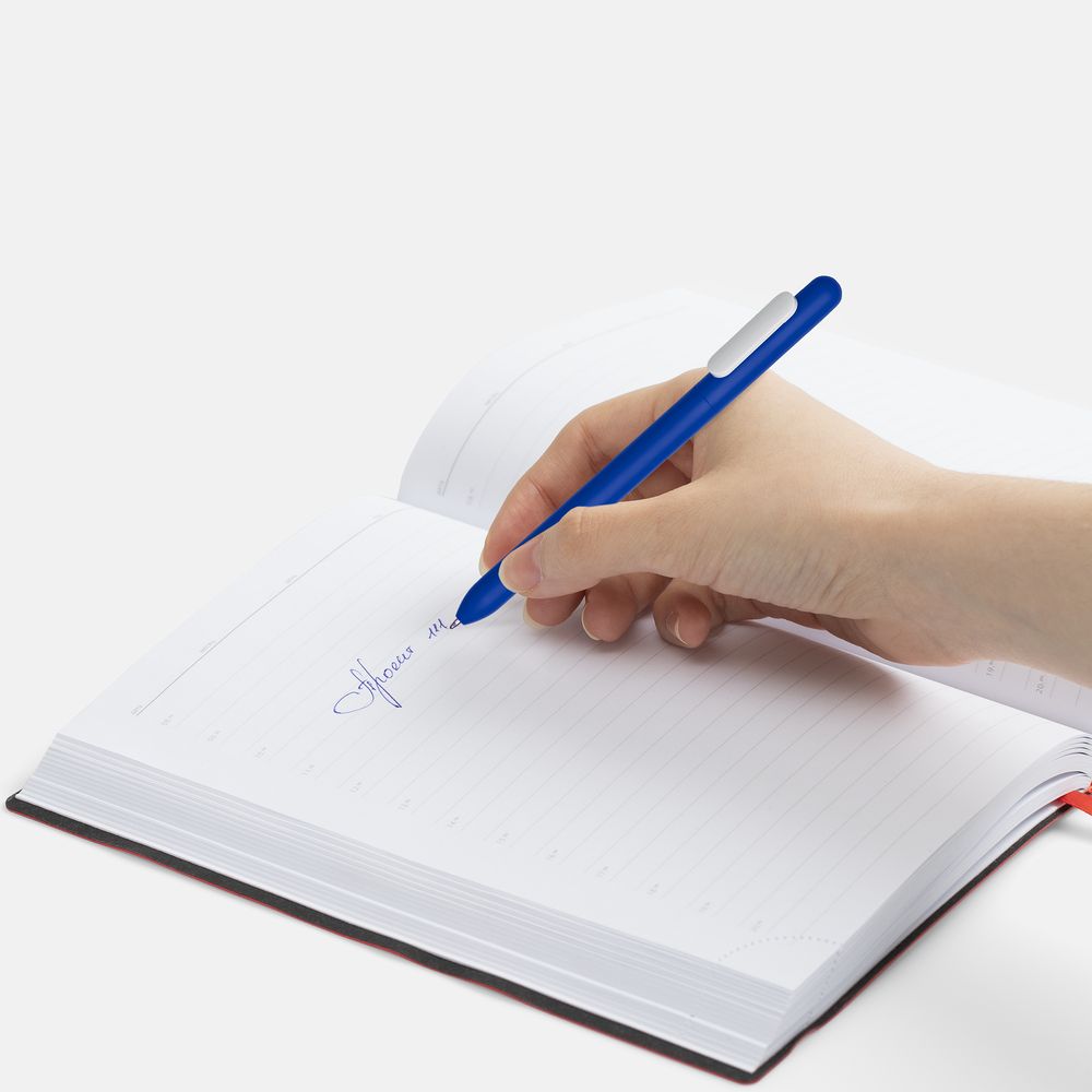 Ручка шариковая Swiper Soft Touch, синяя с белым — фото 3