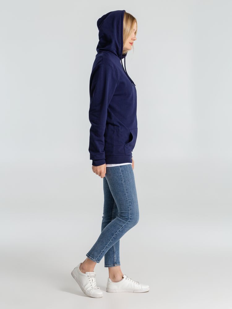Толстовка с капюшоном унисекс Hoodie, темно-синяя — фото 6