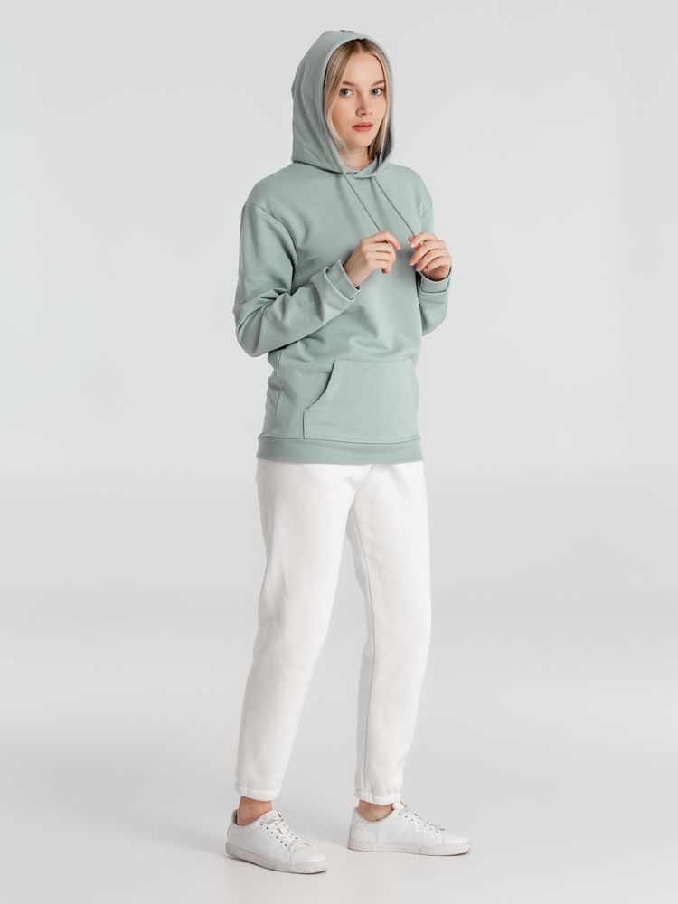 Толстовка с капюшоном унисекс Hoodie, серо-зеленая — фото 4