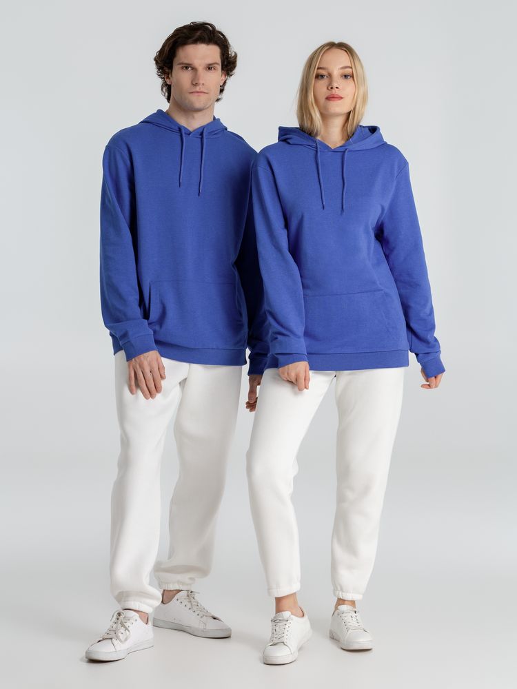 Толстовка с капюшоном унисекс Hoodie, ярко-синий меланж — фото 9