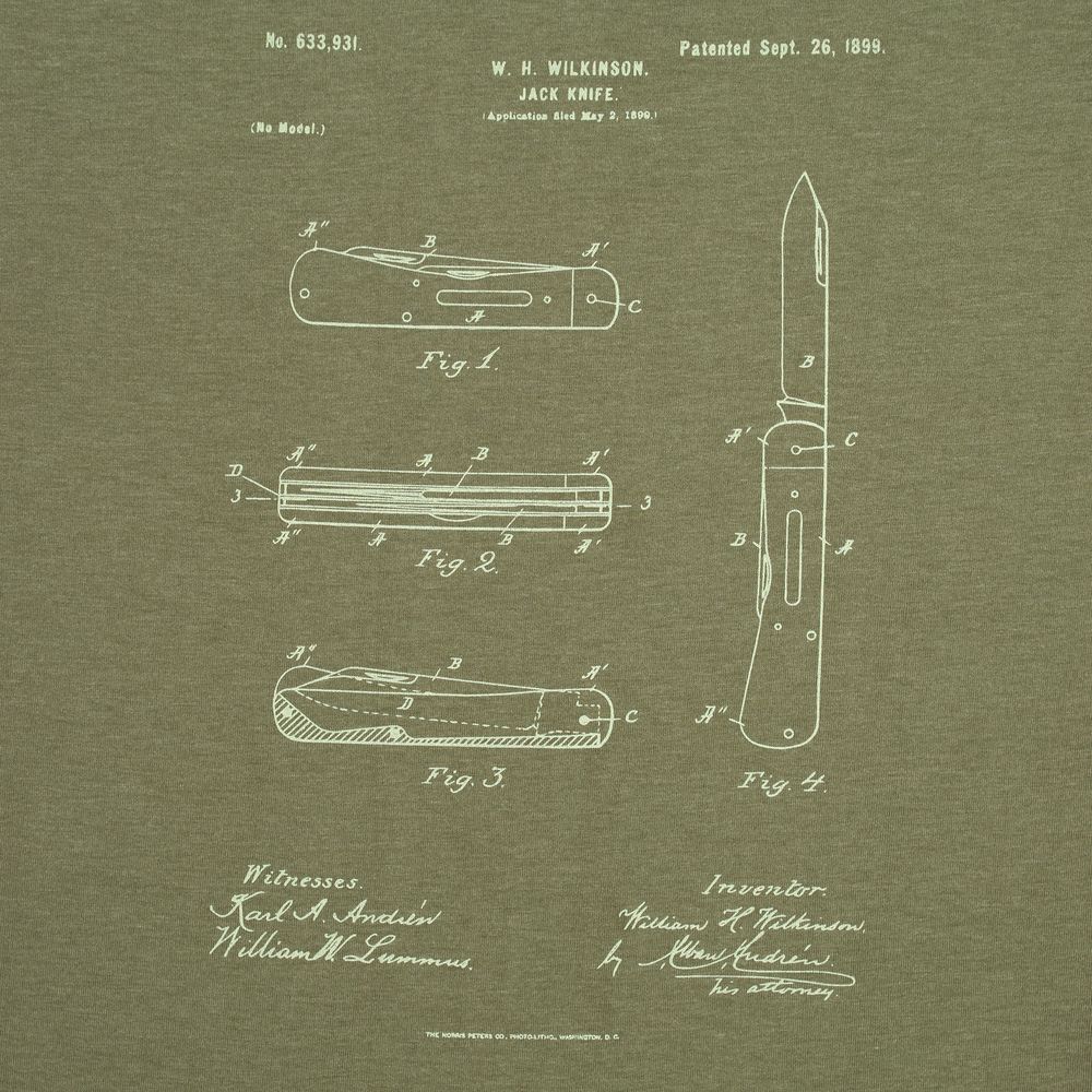 Футболка приталенная Old Patents. Knife, меланж хаки — фото 2