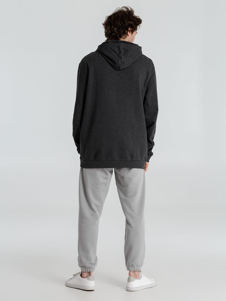 Толстовка с капюшоном унисекс Hoodie, серый меланж (антрацит) — фото 12
