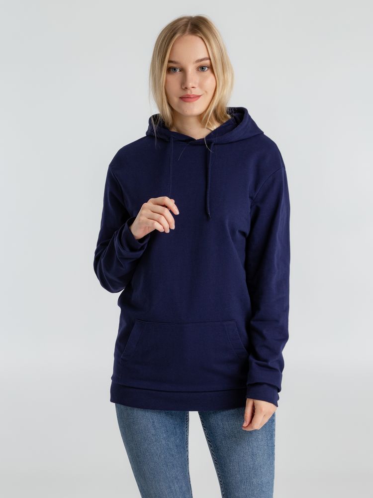 Толстовка с капюшоном унисекс Hoodie, темно-синяя — фото 8