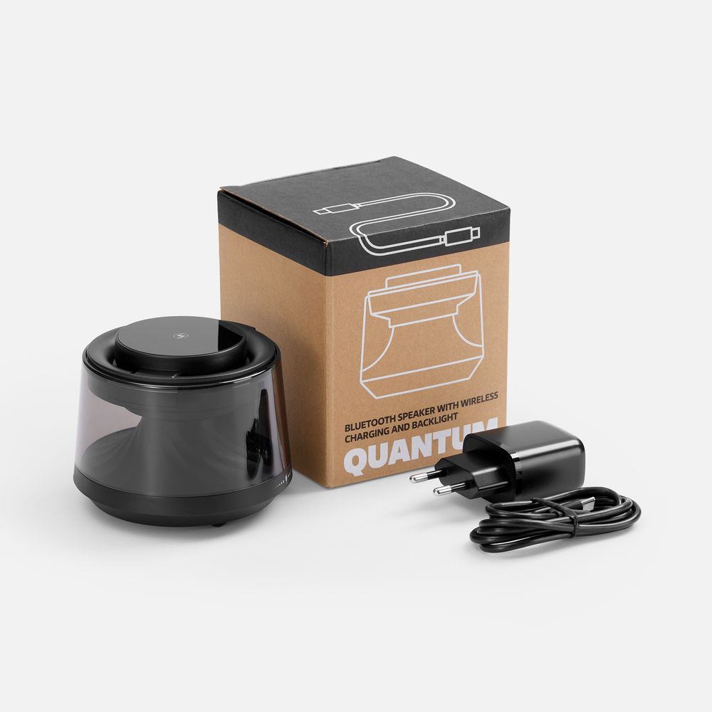 Bluetooth-колонка с подсветкой и беспроводной зарядкой Quantium, черная — фото 5