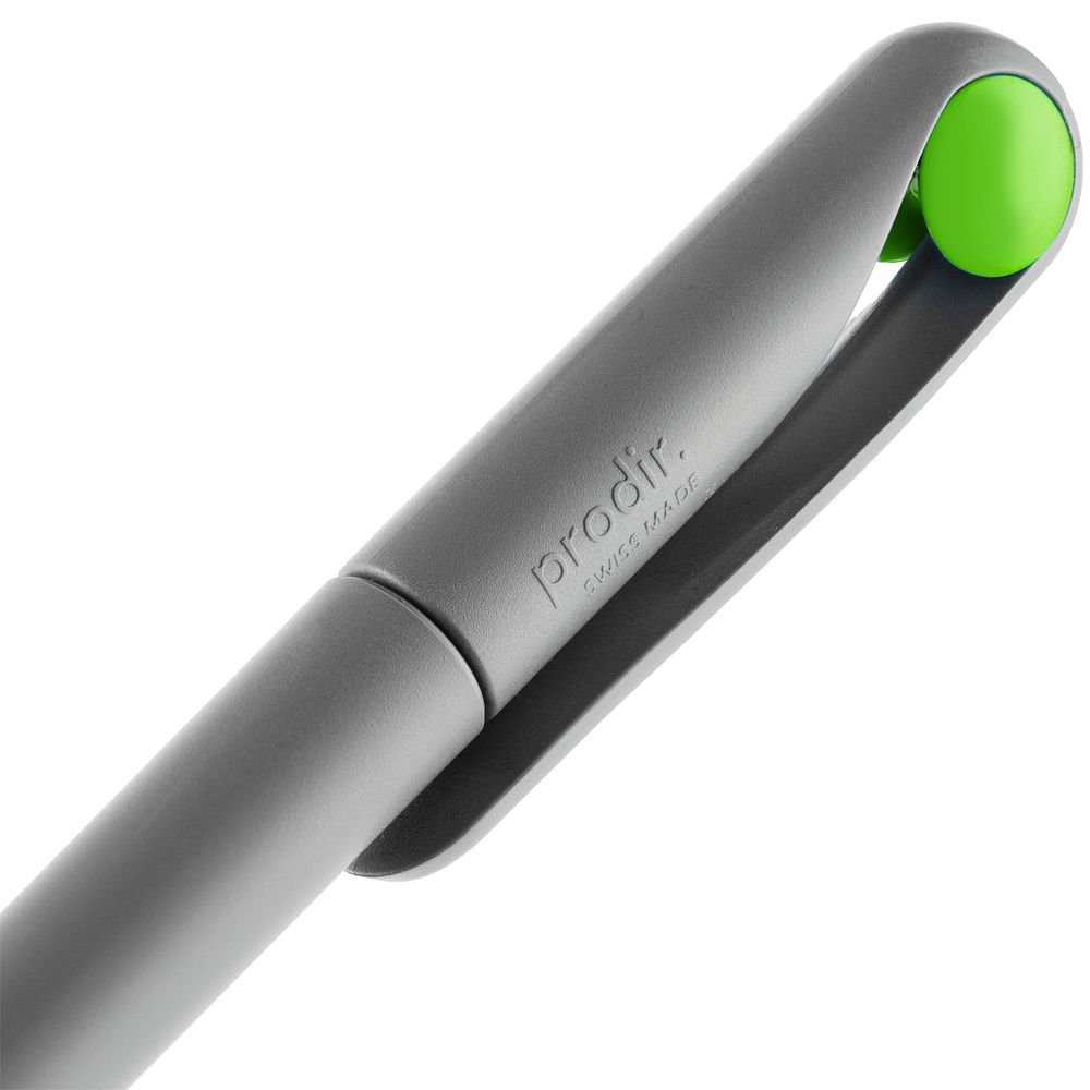 Ручка шариковая Prodir DS1 TMM Dot, серая с ярко-зеленым — фото 1