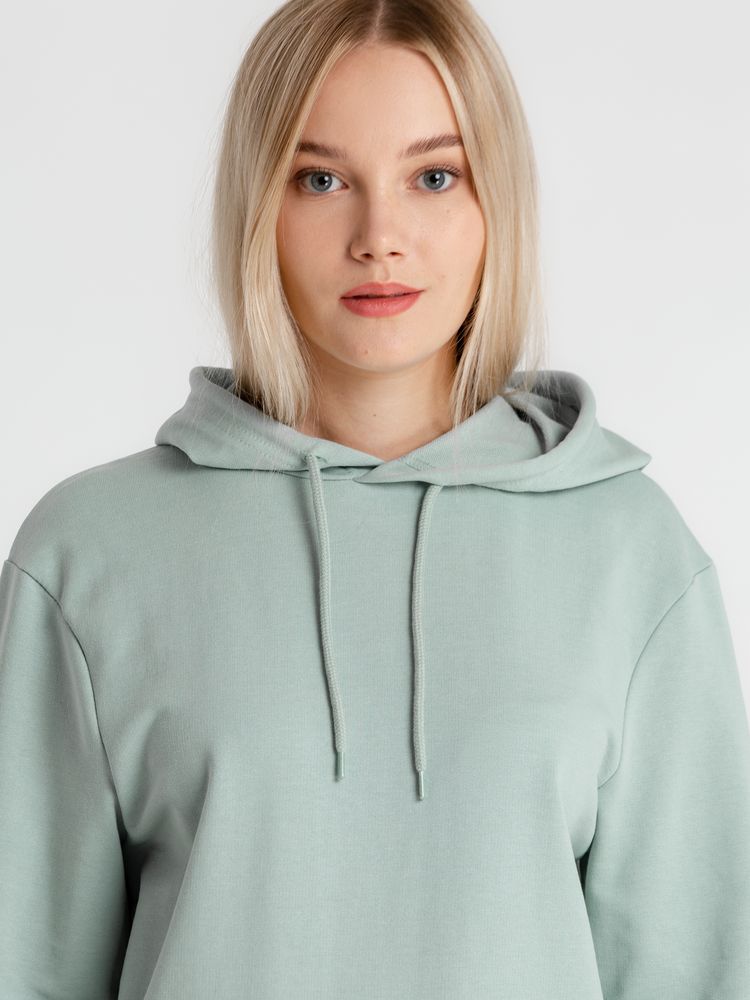 Толстовка с капюшоном унисекс Hoodie, серо-зеленая — фото 6