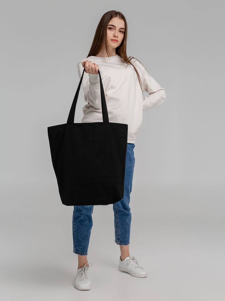 Сумка для покупок на молнии Shopaholic Zip, черная — фото 8
