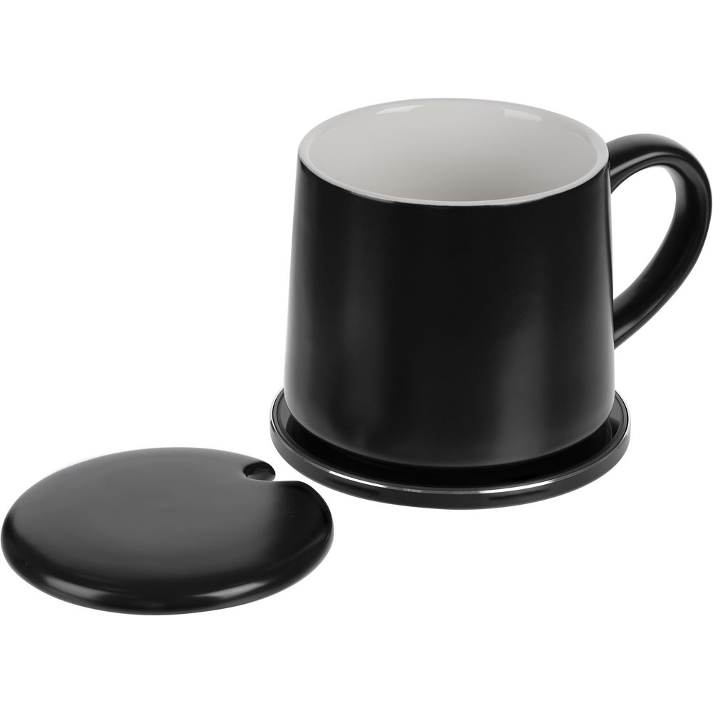 Кружка с подогревом и беспроводной зарядкой dualBase ver. 2.0 Matt, черная — фото 6