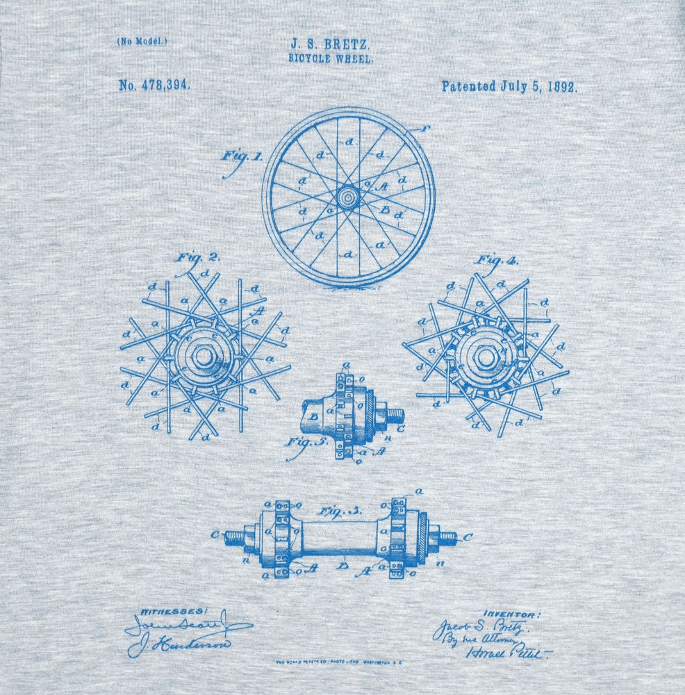 Футболка приталенная Old Patents. Wheel, голубой меланж — фото 2