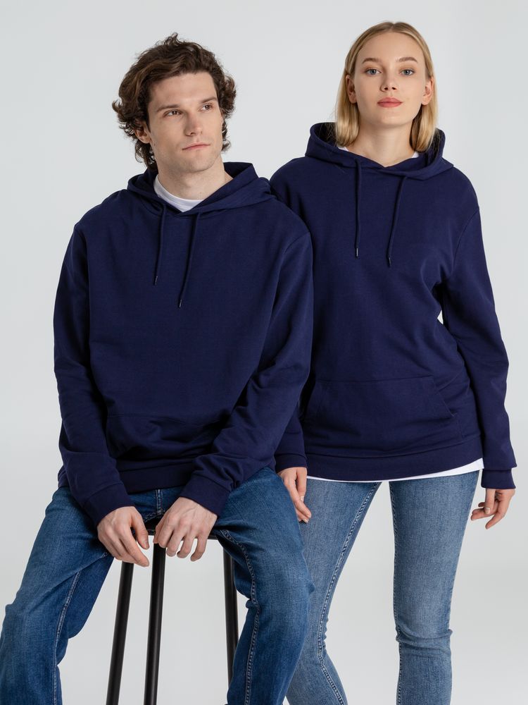 Толстовка с капюшоном унисекс Hoodie, темно-синяя — фото 10